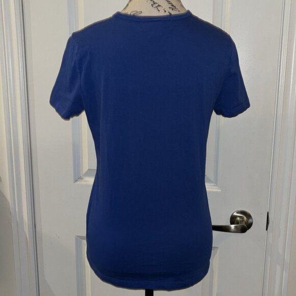 Lauren Ralph Lauren Active Blue Cotton Embroidered Logo Shirt - Picture 6 of 7